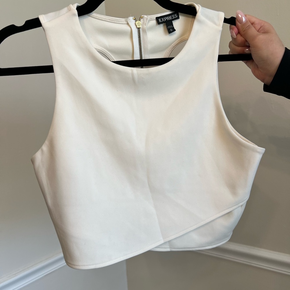 Express Women's White Crop Top